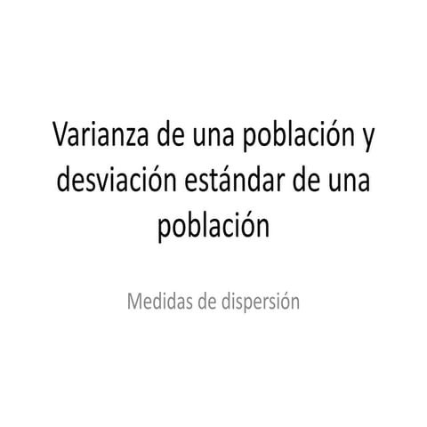 Medidas De Dispersion