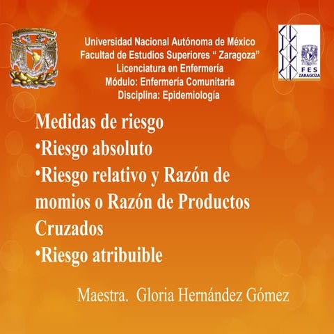 Medidas de riesgo y de impacto 2015 