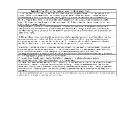 Medidas de seguridad en las de redes sociales | PPTX