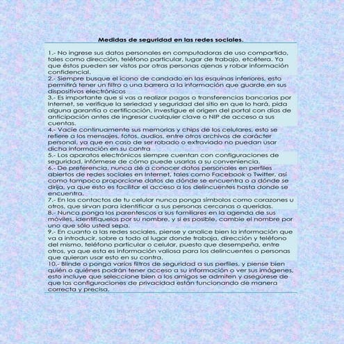 Medidas de seguridad en las de redes sociales | PPTX