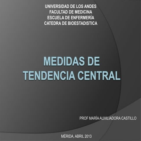 Medidas de tendencia central Estadística