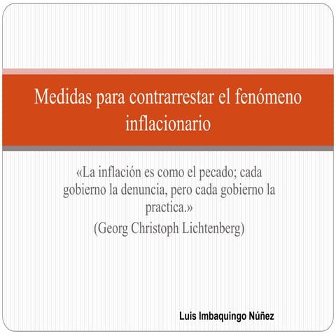 Medidas para contrarrestar la inflación