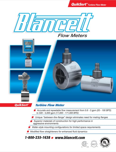 Medidores de turbina blancett