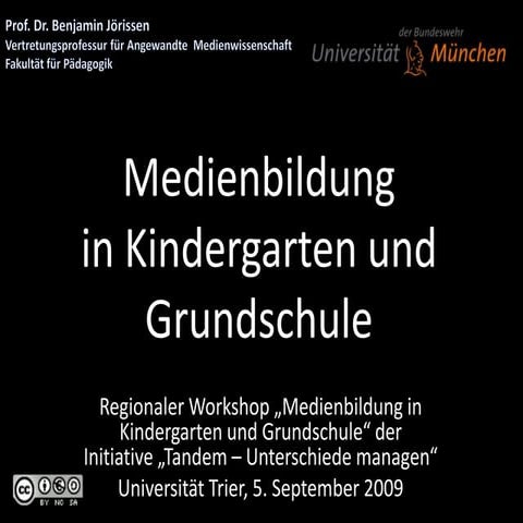 Medienbildung In Kindergarten Und Grundschule