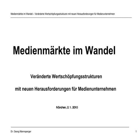 MedienmäRkte Im Wandel Ppt