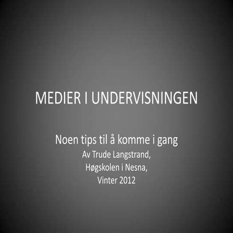 Medier i undervisningen