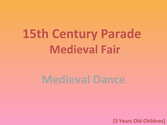 Medieval dance. ppt