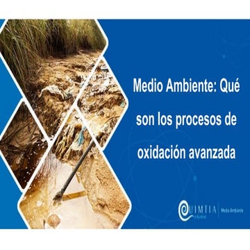 Medio Ambiente: Qué son los procesos de oxidación avanzada