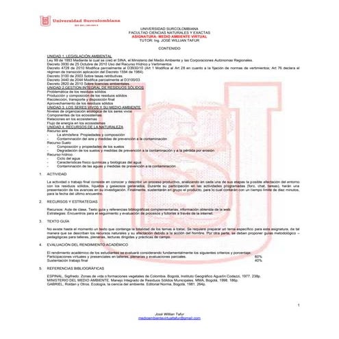 Programa Medio Ambiente con apoyo virtual