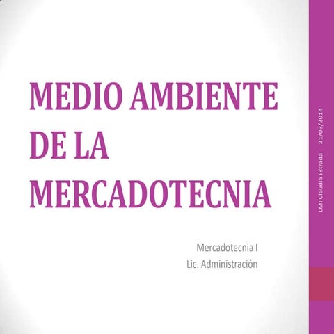 Medio ambiente de la mercadotecnia