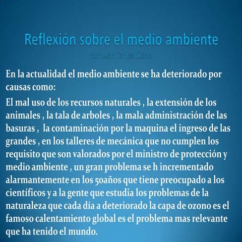Impacto del ser humano en el medio ambiente | PPTX
