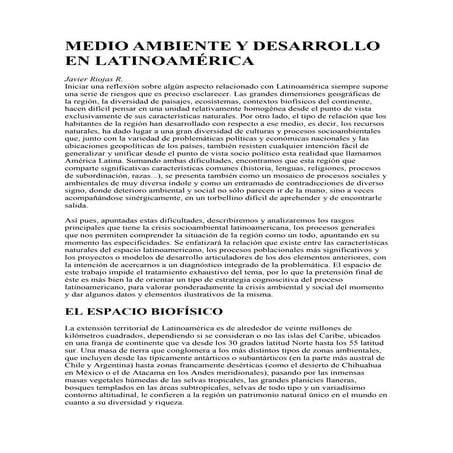 Medio ambiente y desarrollo en latinoamérica