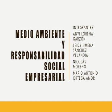 Medio ambiente y responsabilidad social empresarial