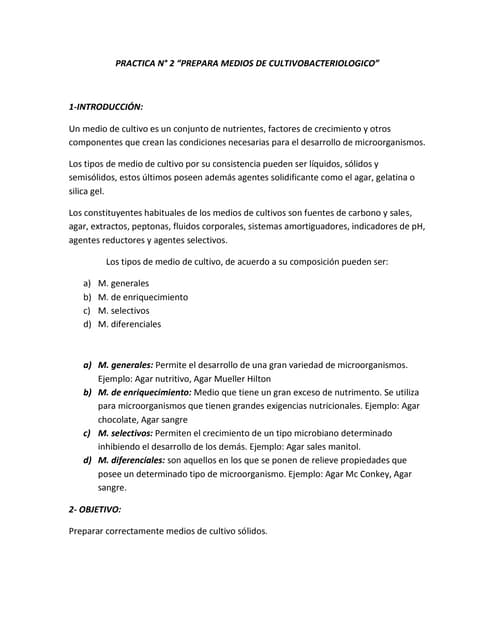 Medios de cultivo- Lab. Clínico