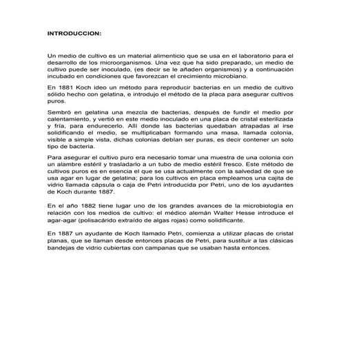 Medios de cultivo practica