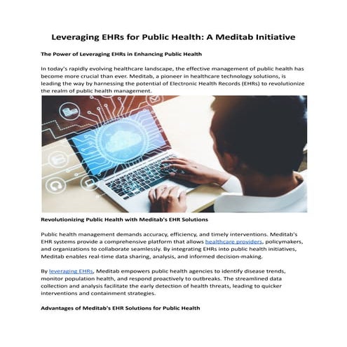 5 Strategies to Leverage EHRs for Public Health
