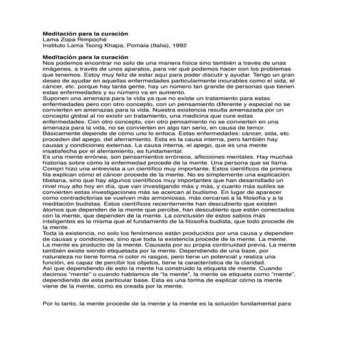 Meditacion para la curacion