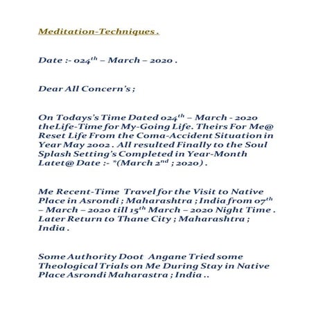 Meditation techniques.