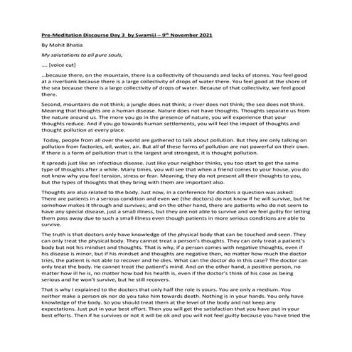 Day 3 Meditation by Swamiji CM 2021