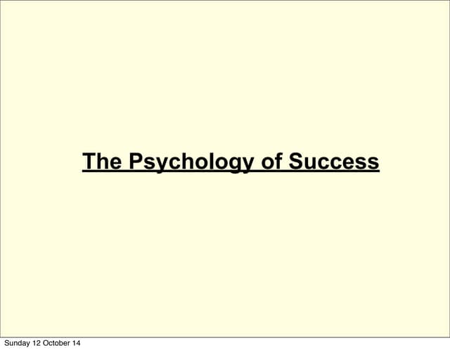 The Psychology of Success - Meditation technique 