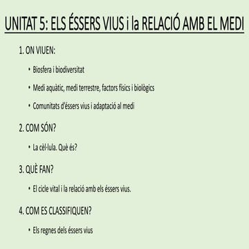 Medi tema 5   els éssers vius i la relació amb el medi