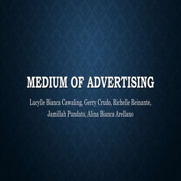 Medium of Advertising
