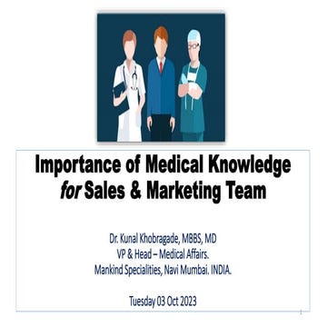 Med Knowledge Imp to Sales Team - Role of Med. Aff. Speaker Dr. KK 2023 10 03...