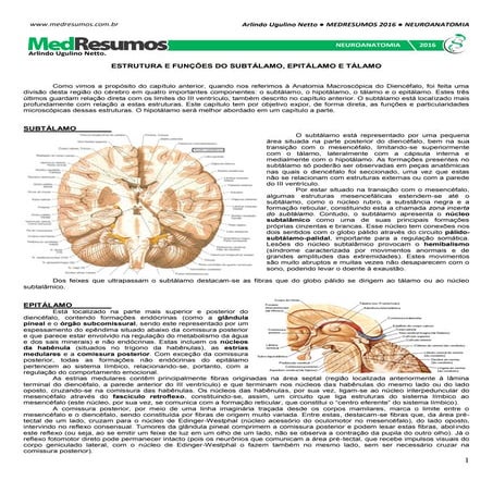 Medresumos 2016   neuroanatomia 11 - subtálamo, epitálamo e tálamo