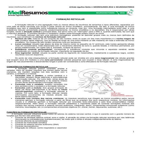 Medresumos 2016   neuroanatomia 17 - formação reticular