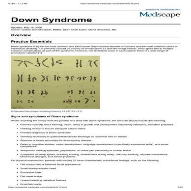 Down Syndrome (Medscape.com)