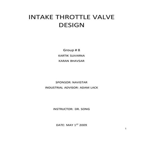 Senior Design Project - B.S. Mechanical Engineering (ITV Research and ...