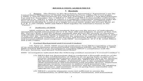 Massachusetts Eye and Ear Infirmary HIPAA  Violation