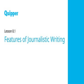 Features of Journalistic Writing and its purpose | PPTX