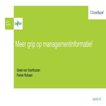 Meer grip op Managementinformatie! - Greet van Voorthuizen en Ferran ...