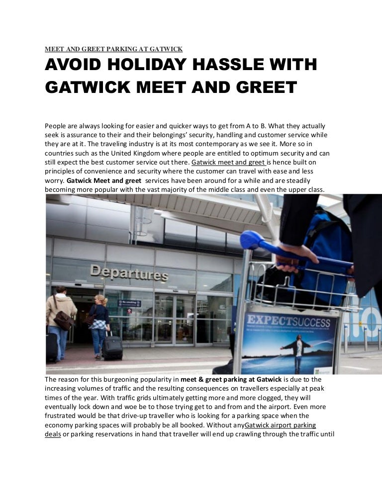 Meet and greet parking at gatwick