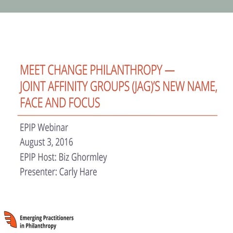 Meet CHANGE Philanthropy presentation