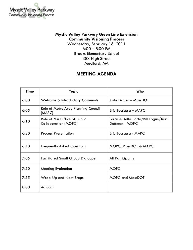 meeting agenda 2 16 11 agenda for meeting
