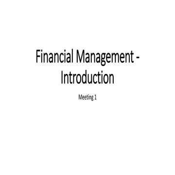 Meeting 1- Introduction (Financial Management) 