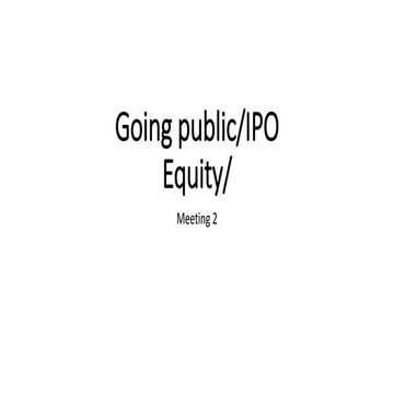 Meeting 2 - IPO (Capital market)