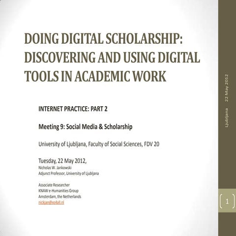 Meeting 9, social media and scholarship, assignment 4, 22 may