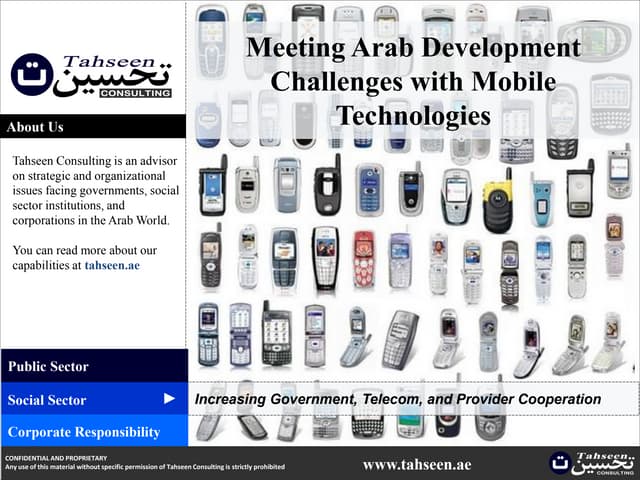 Meeting Arab Development Challenges With Mobile Technologies By Increasing Government, Telecom, And Service Provider Cooperation