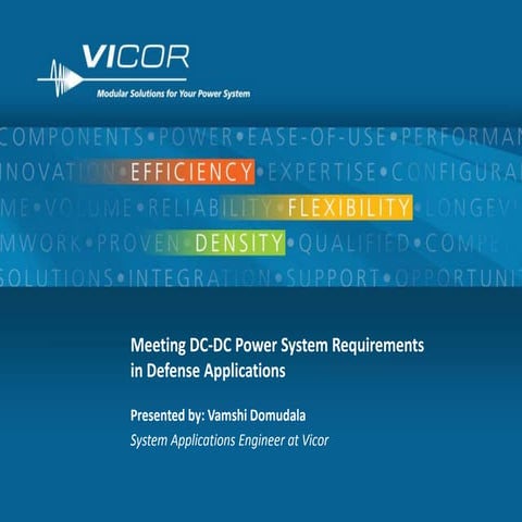 Meeting DC-DC Power System Requirements in Defense Applications Webinar