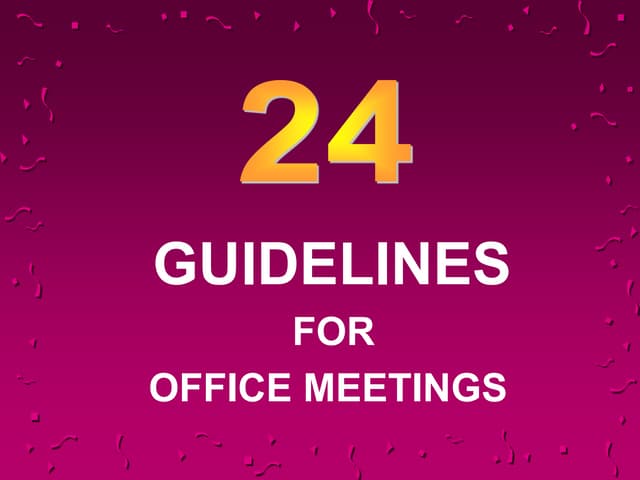 Meeting guidelines