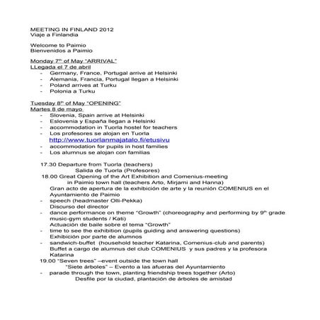 Meeting in finland 2012