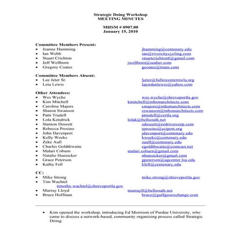 Meeting Minutes 1 15 10