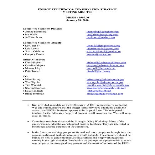 Meeting Minutes 1.28.10