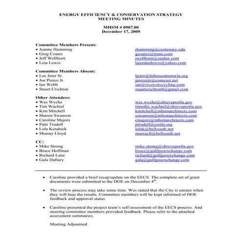 Meeting Minutes 12 17 2009