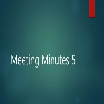Meeting Minutes 5