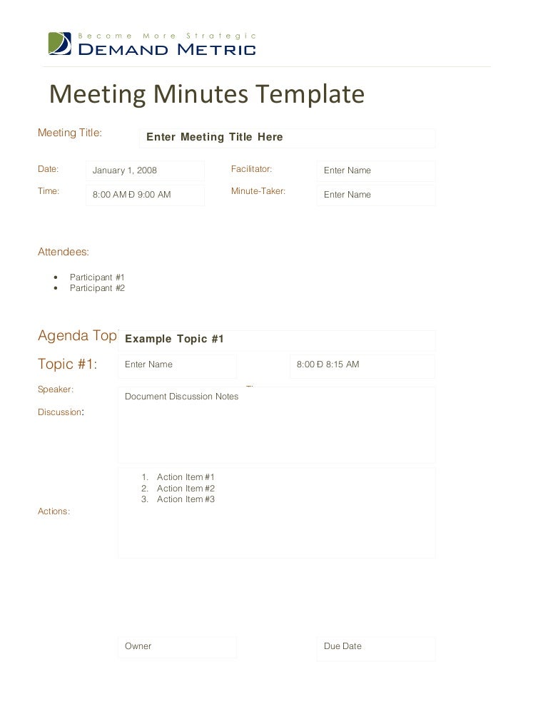 meeting minutes template