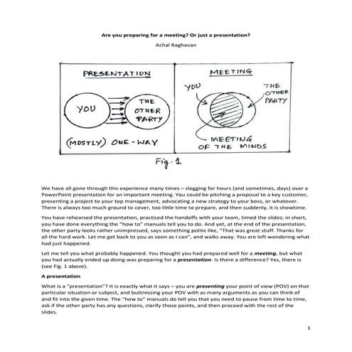 Are you preparing for a meeting? Or just a presentation? | PDF